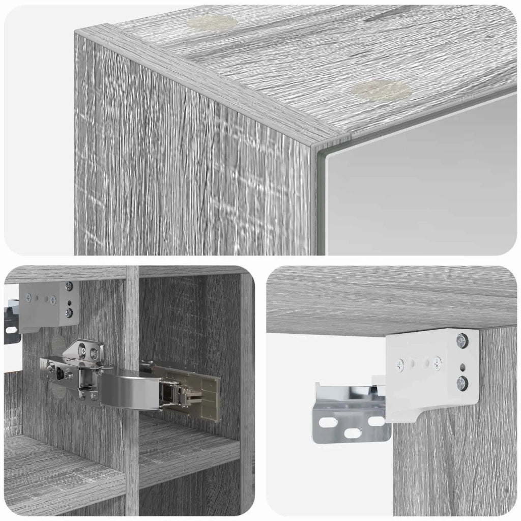 Mobiletto per specchio da bagno Grigio Sonoma 60 x 14,5 x 50 cm 889076