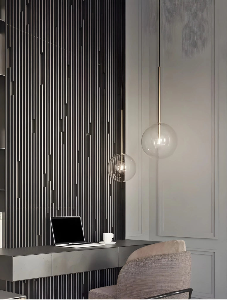 Lampada Da Soffitto A Sospensione Con Sfera Di Vetro 15cm APP1680-1CP