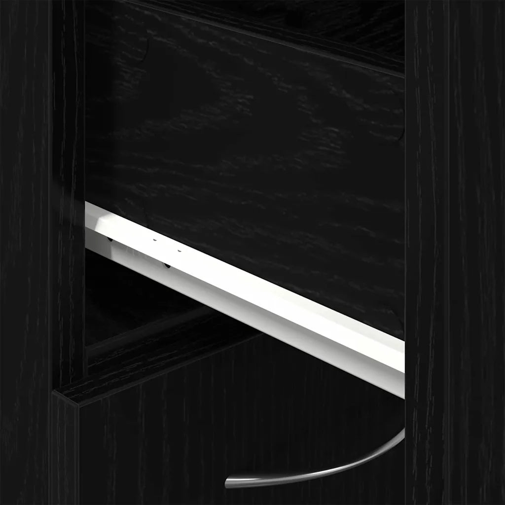 Mobile da Bagno Rovere Nero 25 x 25 x 170 cm Legno multistrato 862669