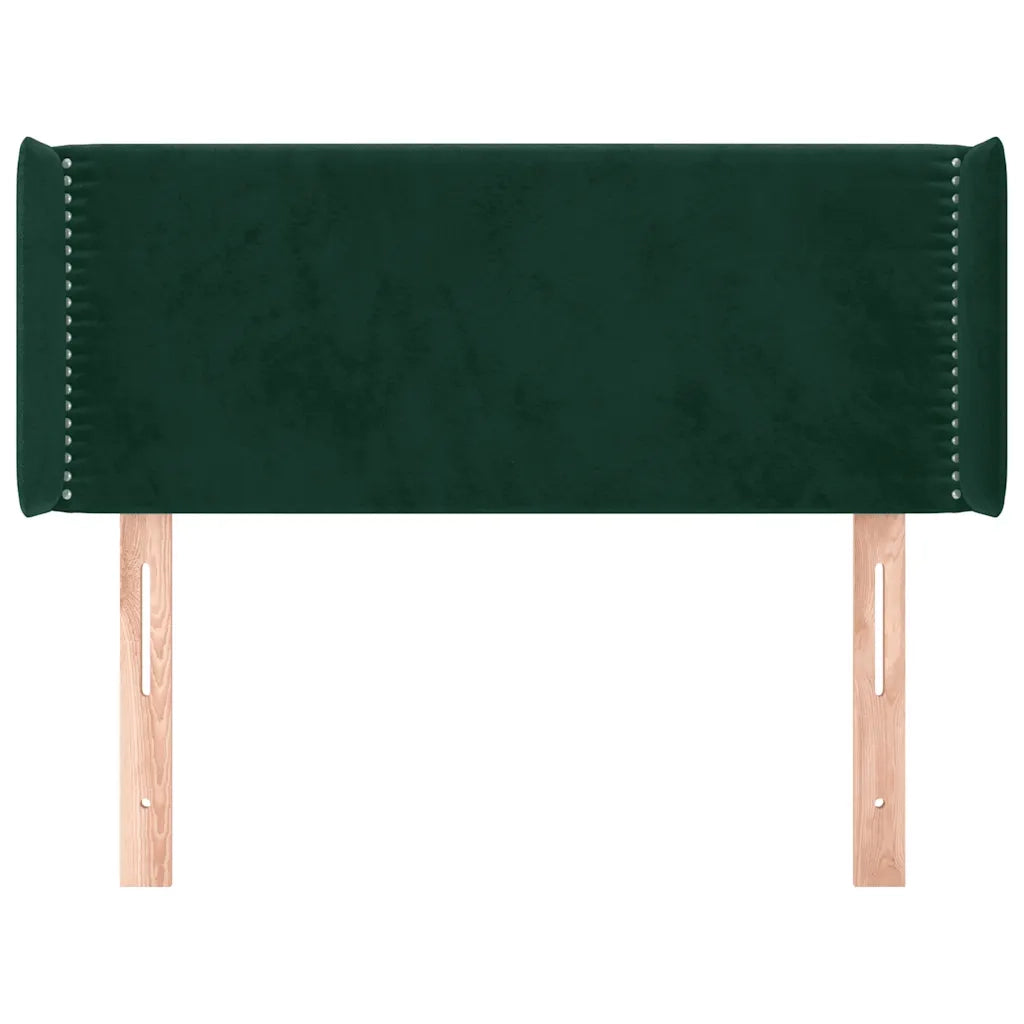 Testiera ad Orecchio Verde Scuro 103x16x78/88 cm in Velluto 3118673