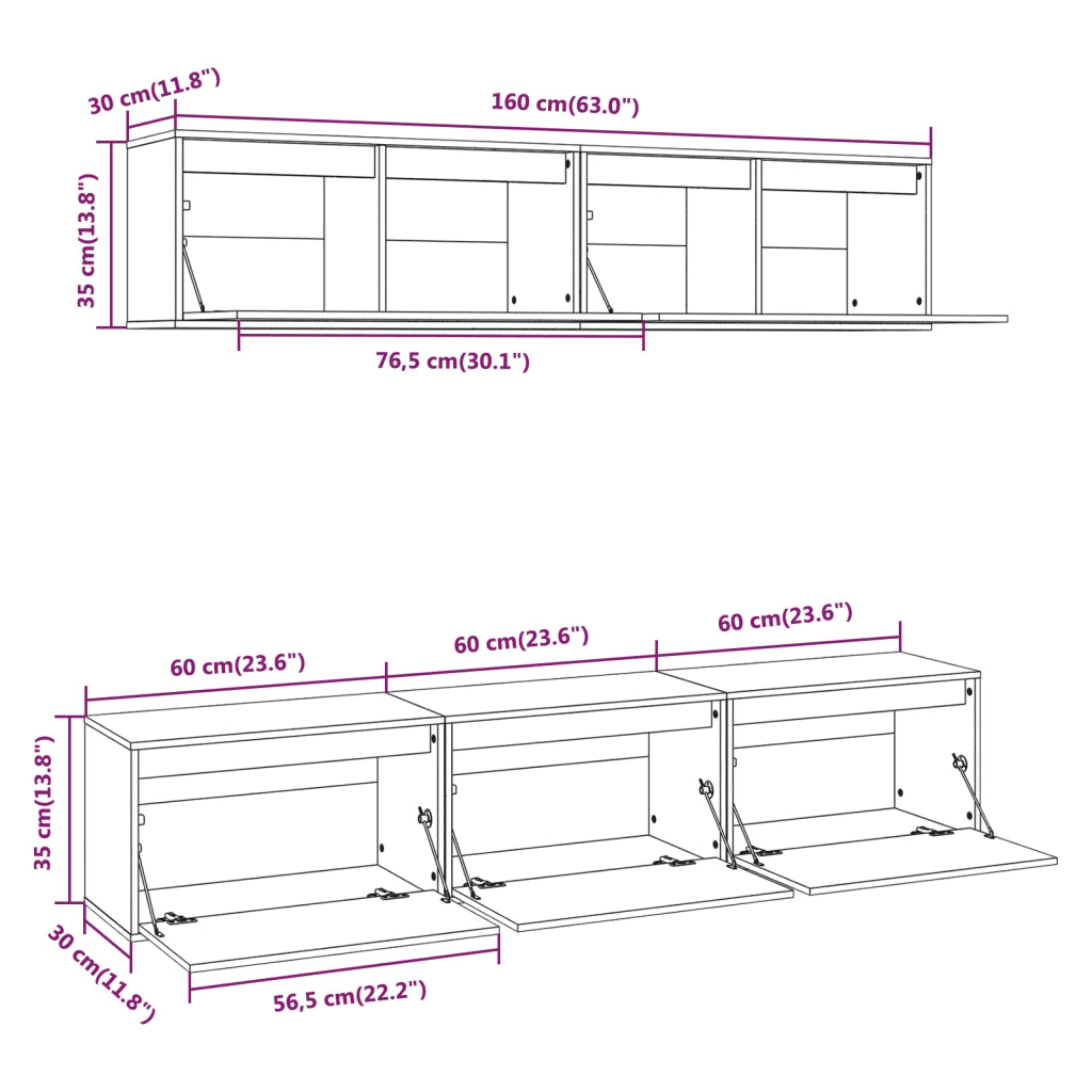 Set Mobile TV 5 pz in legno massello di pino 3100149