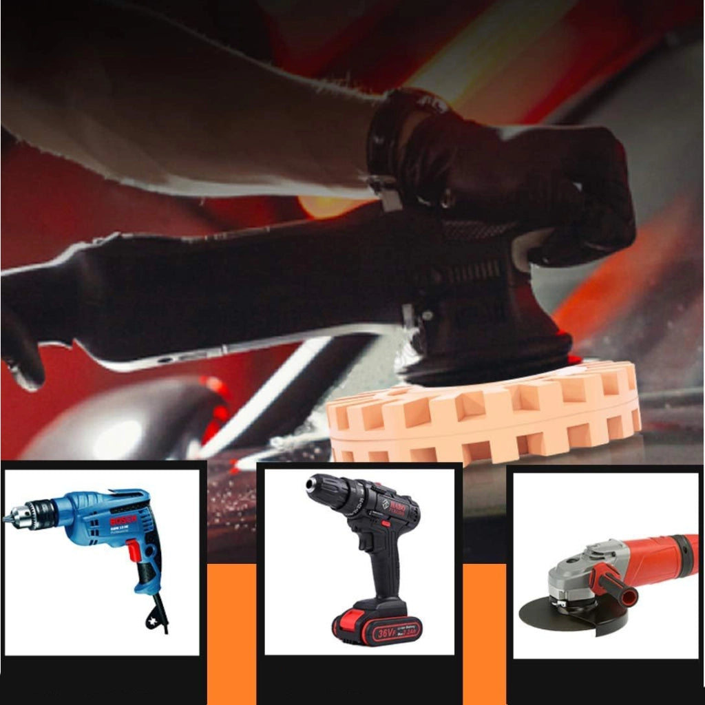 Disco di Gomma per Rimozione Colla "Fiore" 100mm + Adattatore per Trapano – Alta Qualità, 4000 RPM, Facile Montaggio