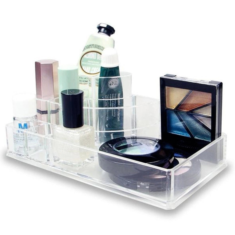 Trade Shop - Organizer Cosmetici Make Up Accessori Espositore 8 Scomparti 17x9cm Acrilico -