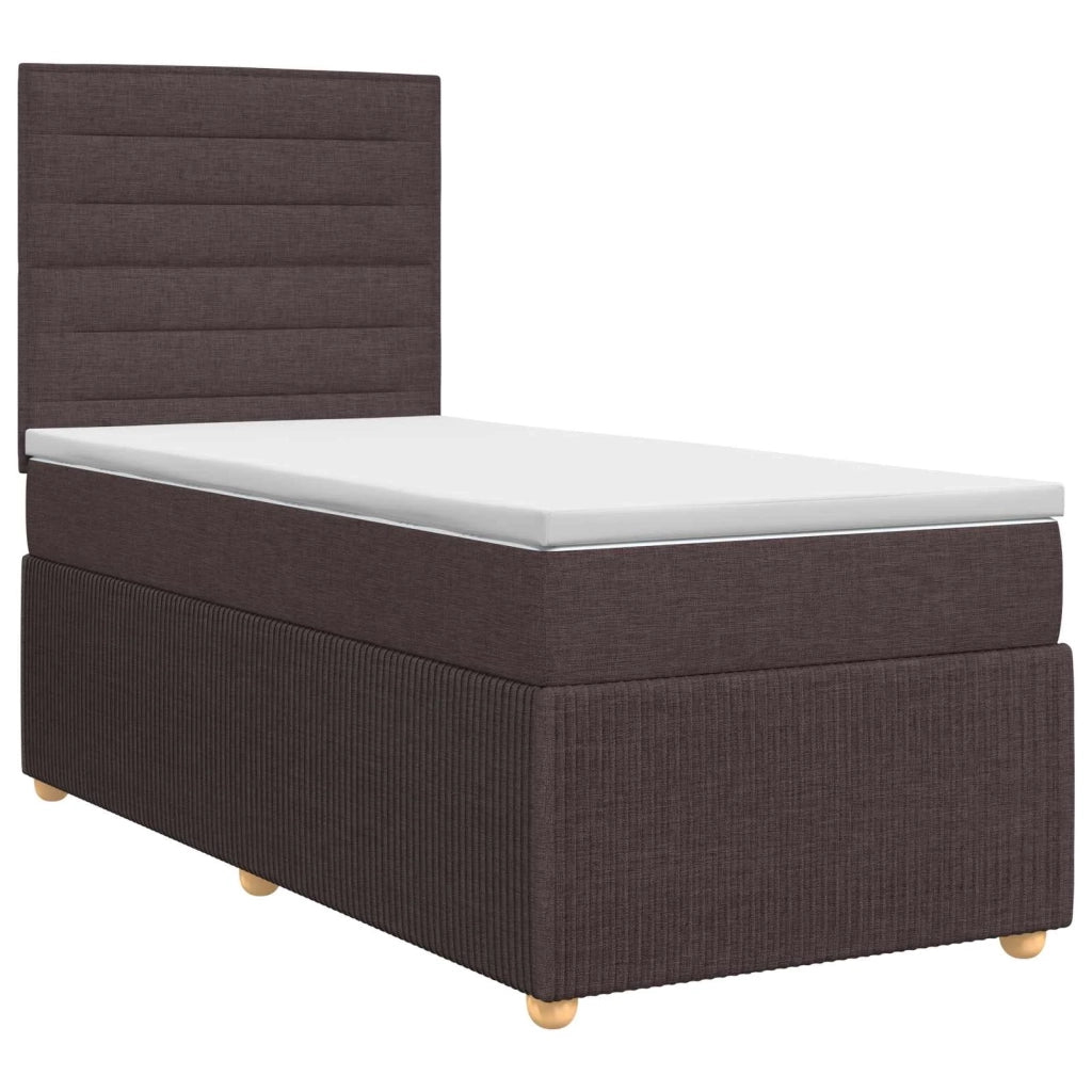 Letto box spring con materasso Marrone Scuro 90 x 190 cm 3454280