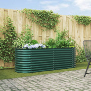 Letto da Giardino Rialzato Verde 240x80x81 cm in Acciaio Zincato