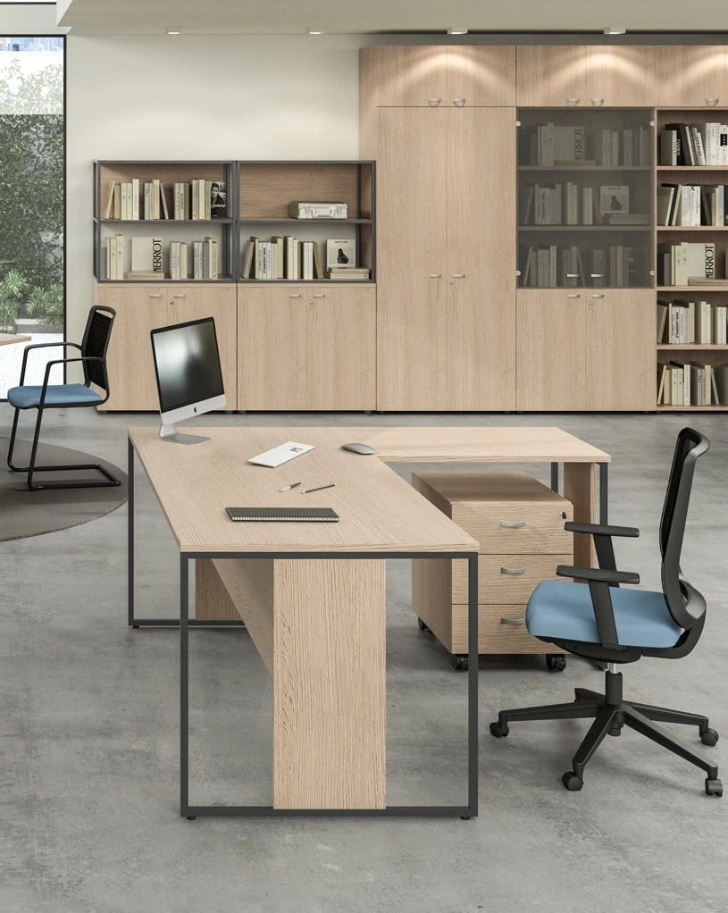 Allungo reversibile destro/sinistro per scrivania con gambe metalliche cm. 80x50x74,4h