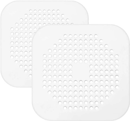 Kit di 2 pezzi di sigillante in silicone per copertura di scarico, copertura di scarico, presa di capelli, copertura di scarico per vasca, scarico di vasca, sigillante per scarico in cucina, vasca, bagno (bianco)
