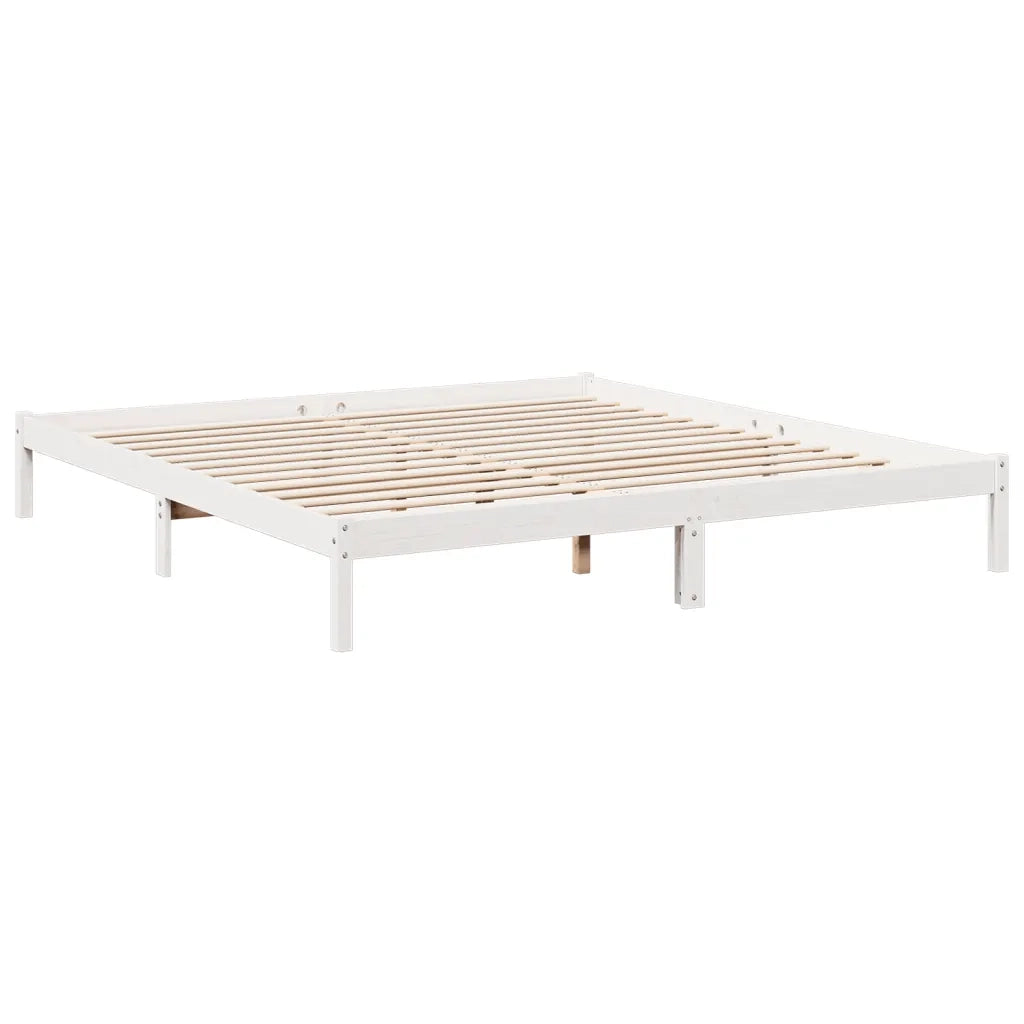 Letto Extra Lungo senza Materasso Bianco 180x210 cm in Pino 852411