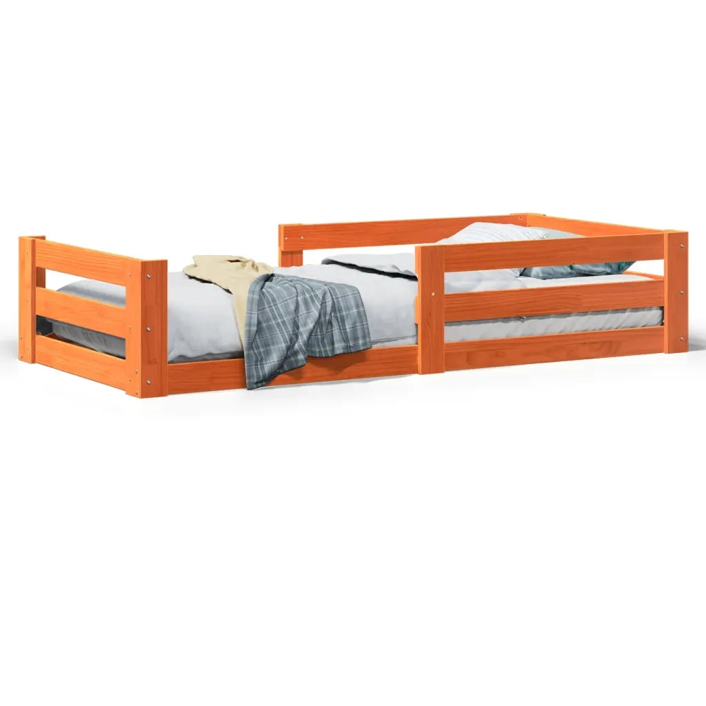 Letto senza Materasso Marrone Cera 75x190 cm in Legno di Pino 855698