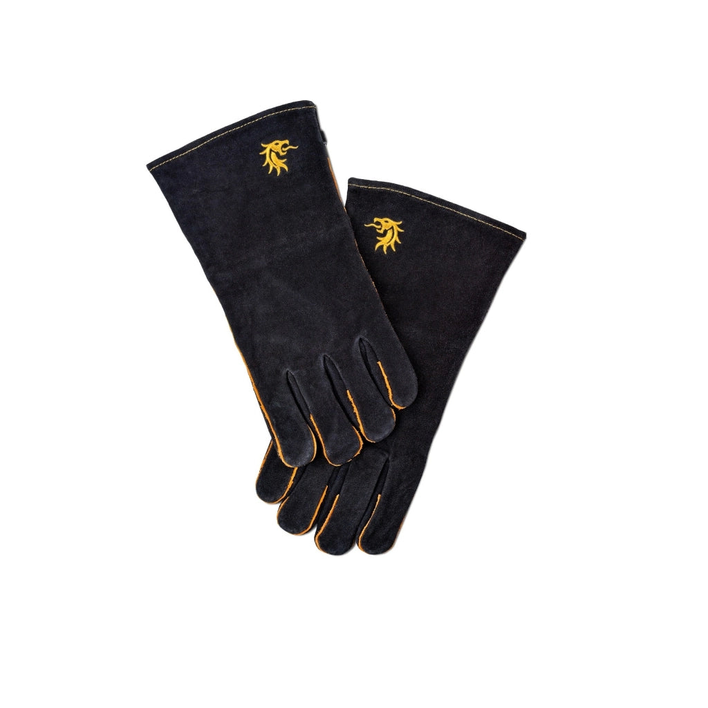 GUANTI 35CM IN PELLE SCAMOSCIATA PER BBQ.