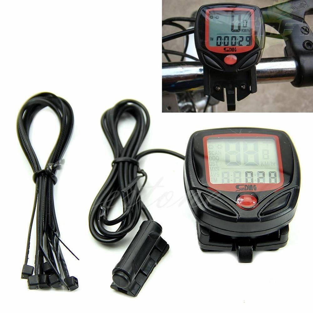 Trade Shop - Impermeabile Digitale Lcd Computer Bicicletta Tachimetro Bici 15 Funzioni -