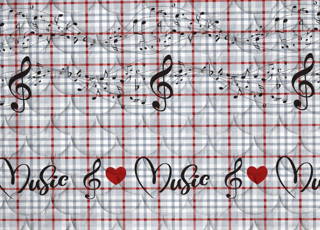 Trapuntino Piumino Estivo 100gr Linea Pensieri Delicati Disegno Musica - Matrimoniale - Rosso