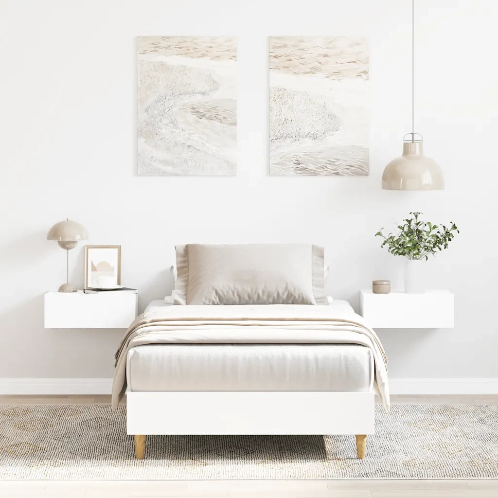 Giroletto senza Materasso Bianco 100x200 cm in Legno Massello 861039