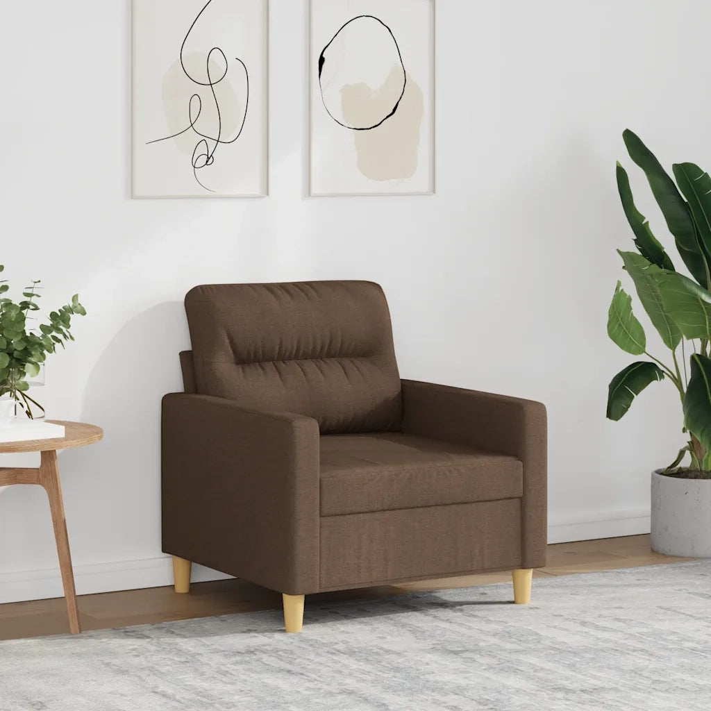 Poltrona-Divano Sedia-Poltroncina Marrone 60 cm in Tessuto 858742