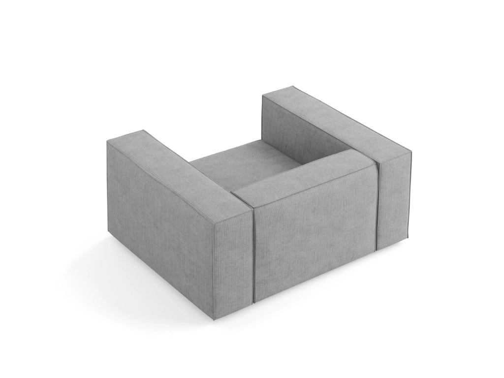 Cosmopolitan Design - Poltrona "Arendal" in ciniglia con effetto a coste grigio scuro 