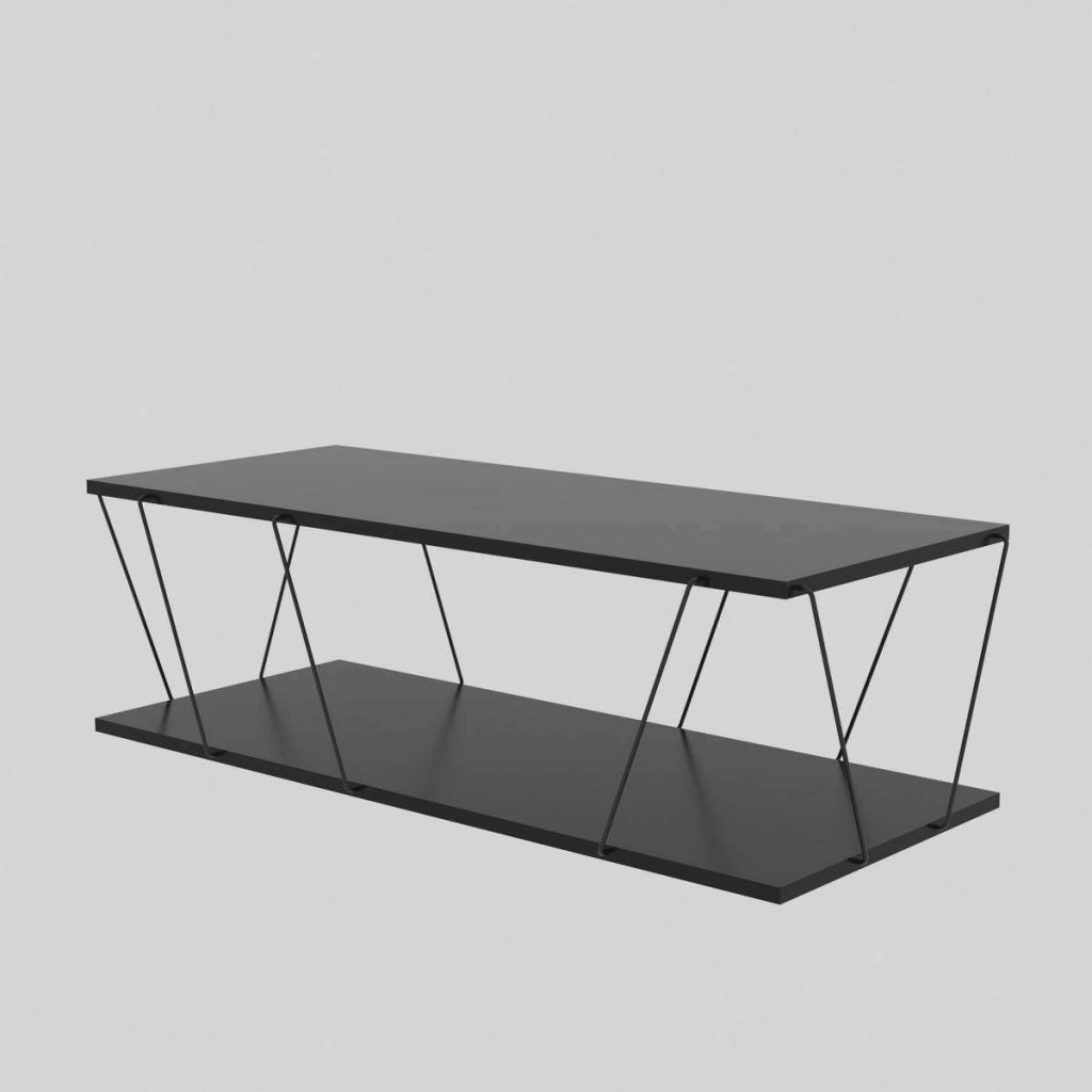 Tavolino da caffè in legno Zisino - 120 x 50 x 30 cm - Antracite