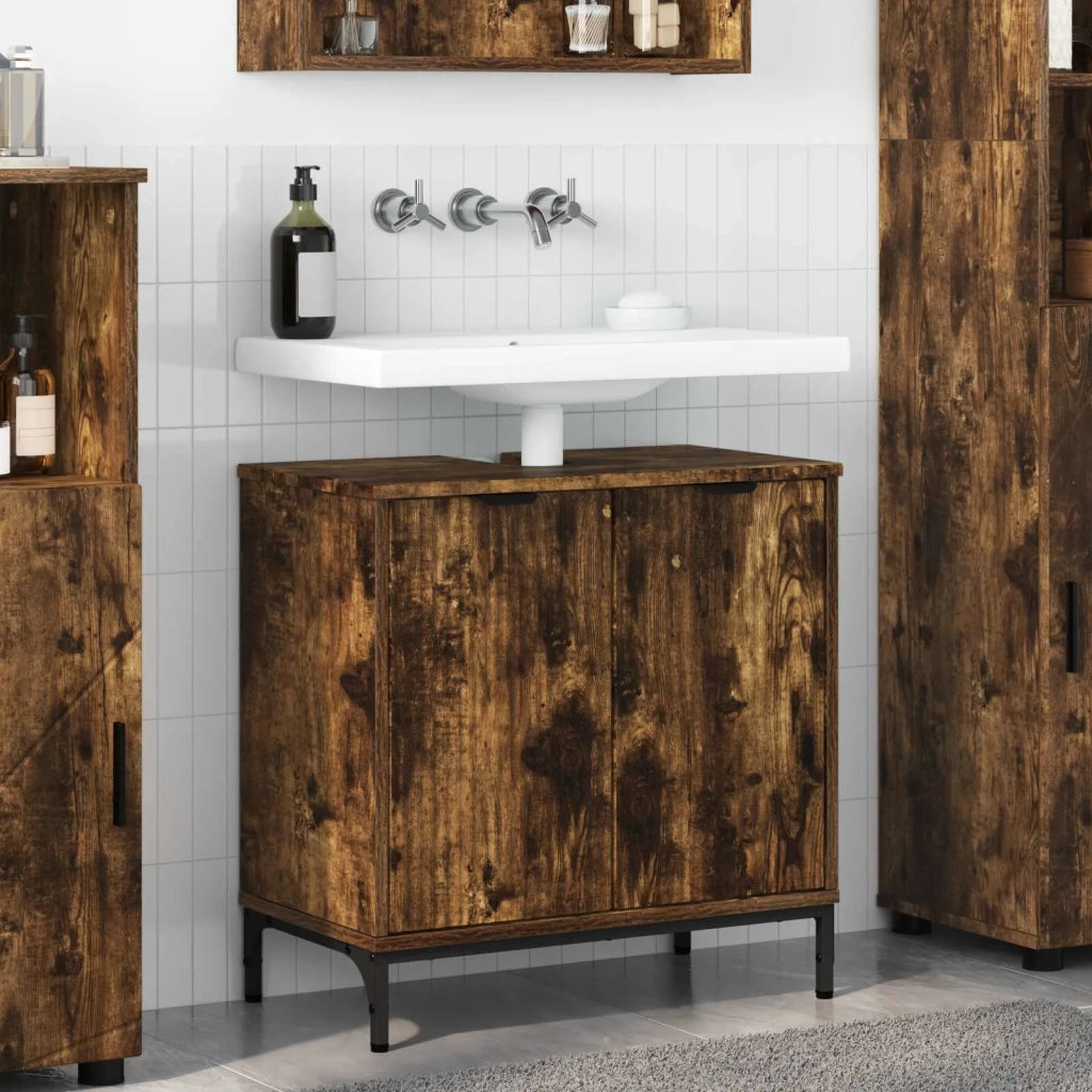 Armadio per Lavabo da Bagno Rovere fumé 60,5 x 33,5 x 61 cm 883419