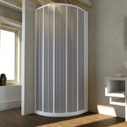 Box doccia semicircolare 75x75 cm ante a soffietto riducibili in PVC apertura laterale TONY Bianco