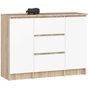 Cassettiera AKORD K100 Quercia Sonoma 101 cm 2 ante 3 cassetti inserto frontale Bianco 101x35x76 cm
