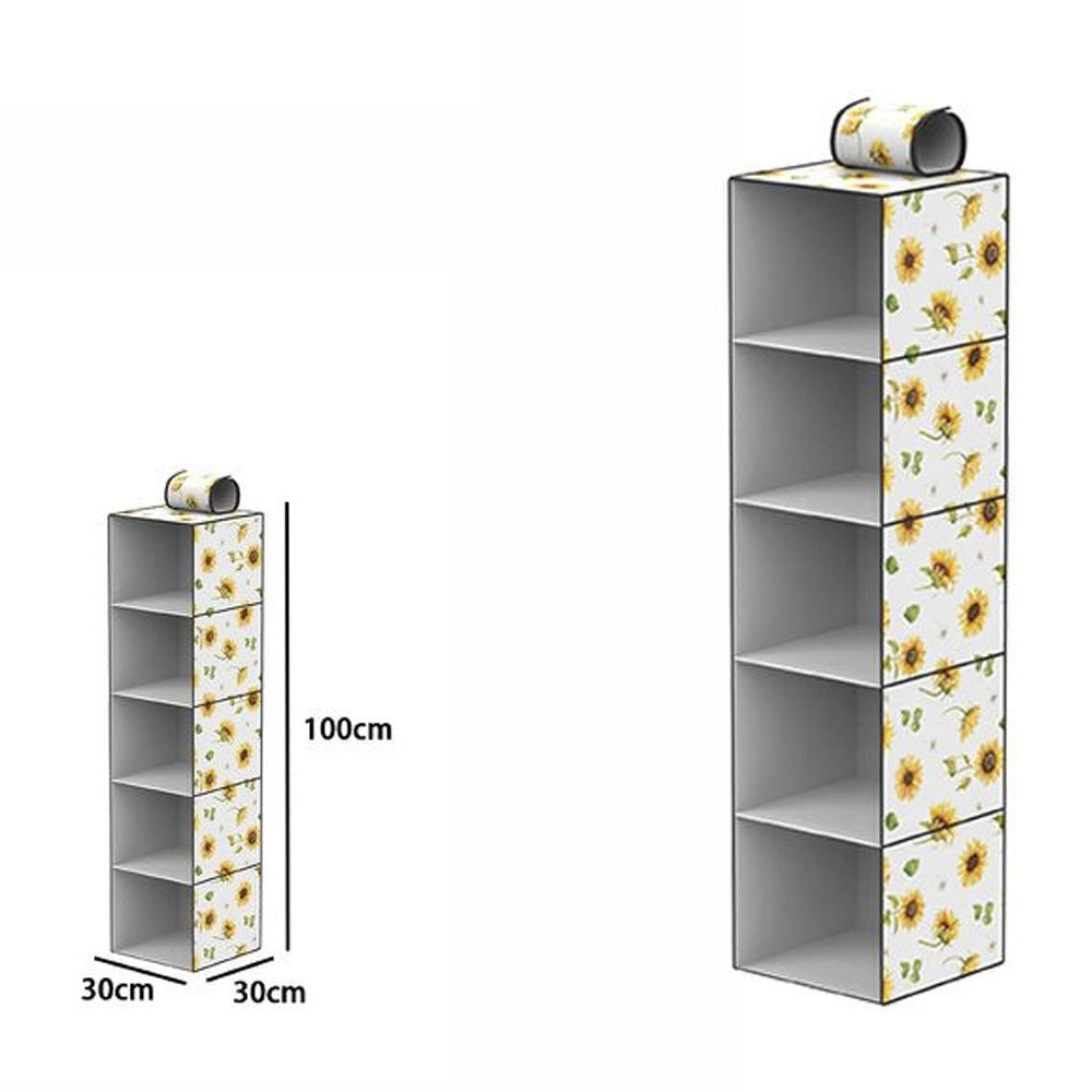 Trade Shop - Organizer Per Armadio 5 Strati Scaffale Pensile Porta Oggetti Scaffali 30x30x100 -