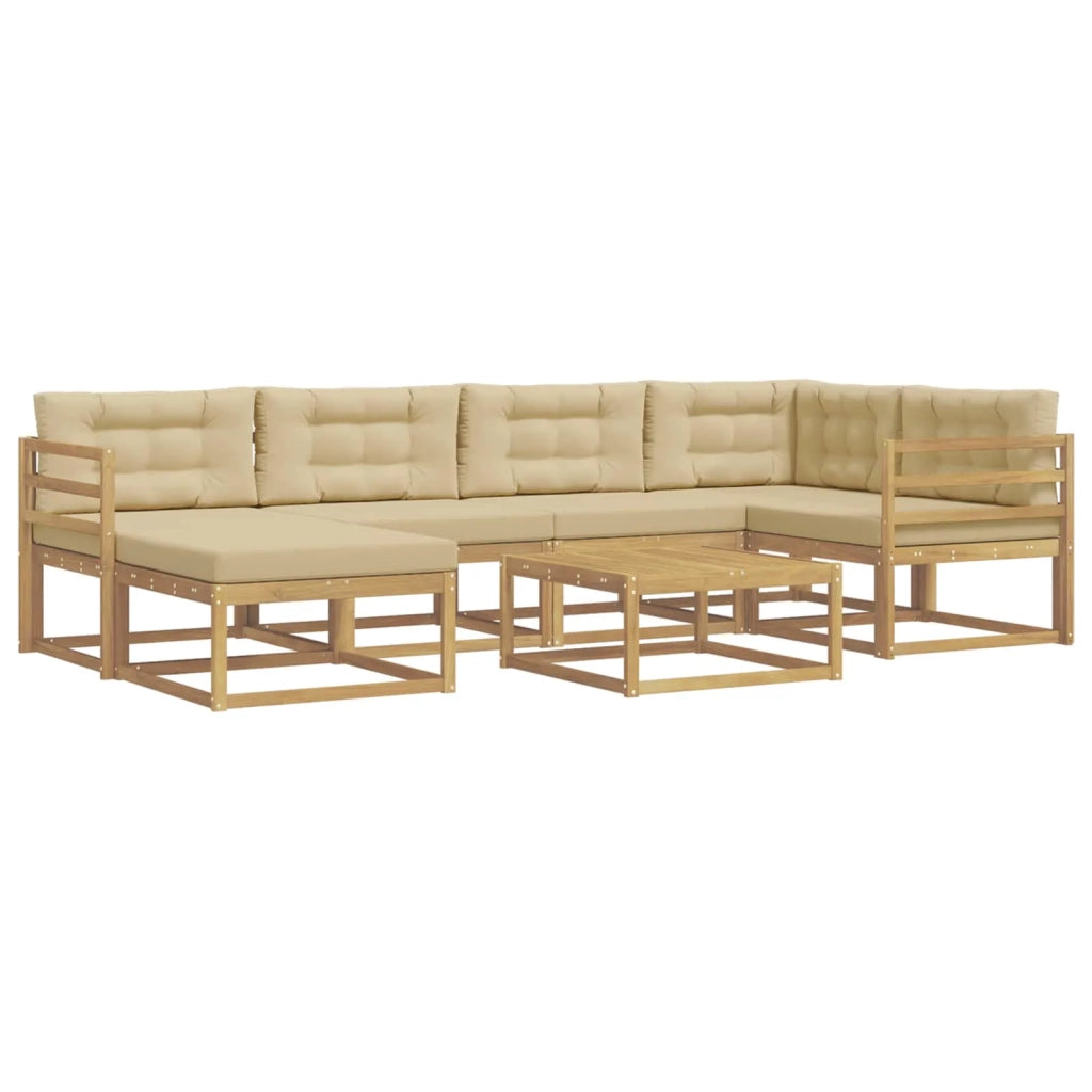 Set di divani da esterno 7 pz Bianco e Beige 3386712