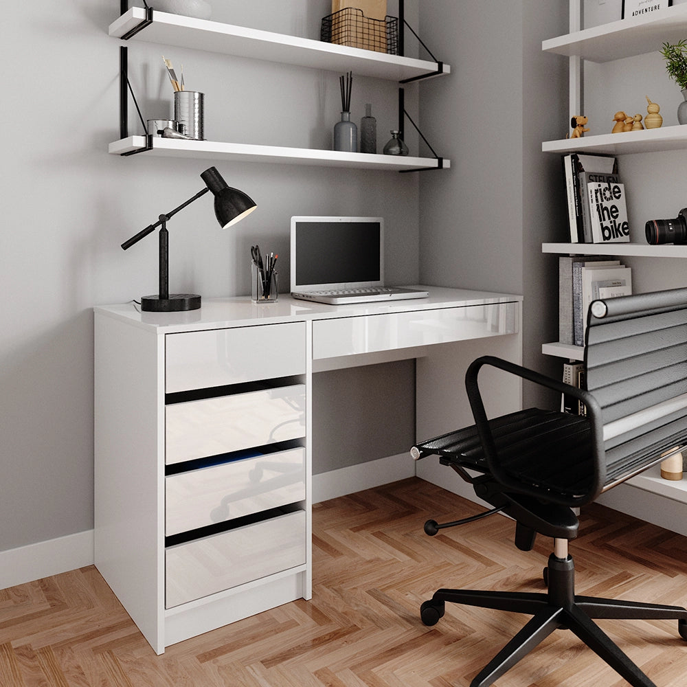 Vicco Scrivania Bianco 55 x 120 cm con cassetti