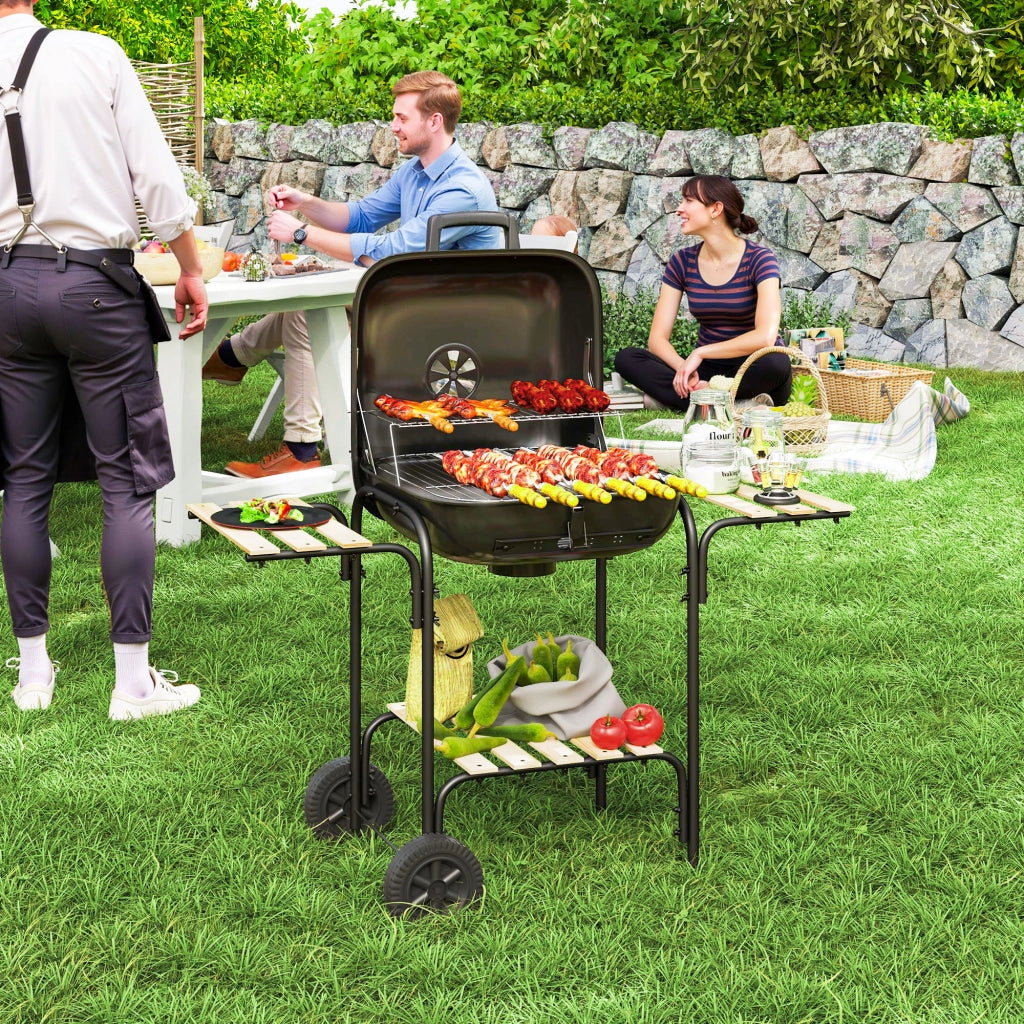 Grill Wagon Barbecue Carbone ¨C zephmum ¨C 98x54x91 cm Nero Acciaio
