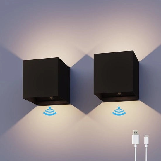 Lampada da Parete Ricaricabile - Lampada da Parete Interna - Ricaricabile via USB - Lampada da Parete per Salotto - Camera da Letto - Senza Fili - Lampada da Parete a Batterie - Illuminazione Scale - Lampada da Parete Ricaricabile - Comando a Distanza -