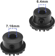 Set di ingranaggi di trasmissione a tempo - 2 pezzi - Compatibile con Singer 513/514/534/538 - Acciaio/Plastica - Dimensioni come da immagine - Nero - Componente per macchina da cucire