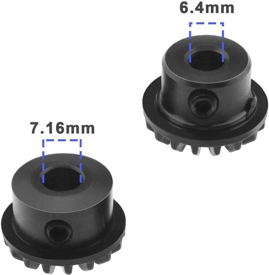 Set di ingranaggi di trasmissione a tempo - 2 pezzi - Compatibile con Singer 513/514/534/538 - Acciaio/Plastica - Dimensioni come da immagine - Nero - Componente per macchina da cucire