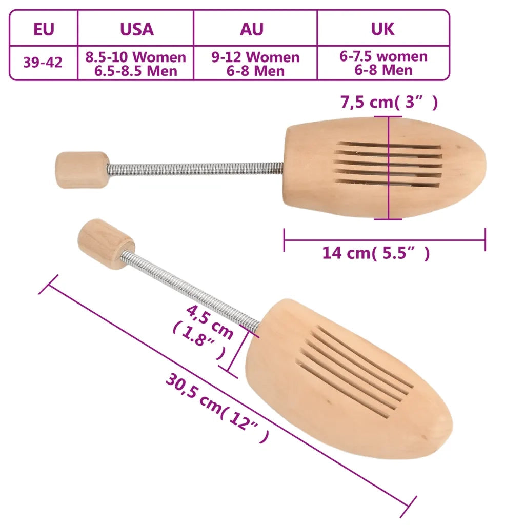 Tendiscarpe 2 Paia EU 39-42 Legno Massello di Loto CFW3645237