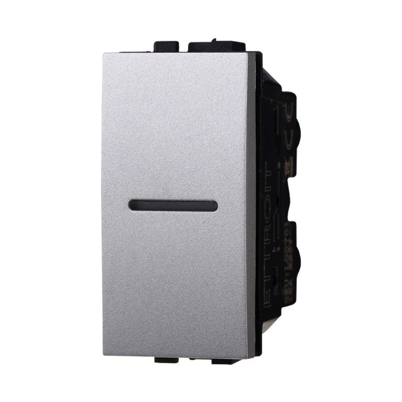 Pulsante Assiale 1P 16A Unipolare Colore GRIGIO Compatibile Con Bticino Living International