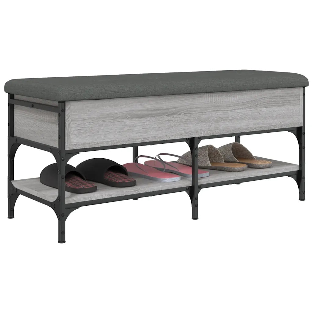 Panca Porta Scarpe-Sgabello-Panca Scarpiera Grigio Sonoma 102x42x45 cm Legno Multistrato