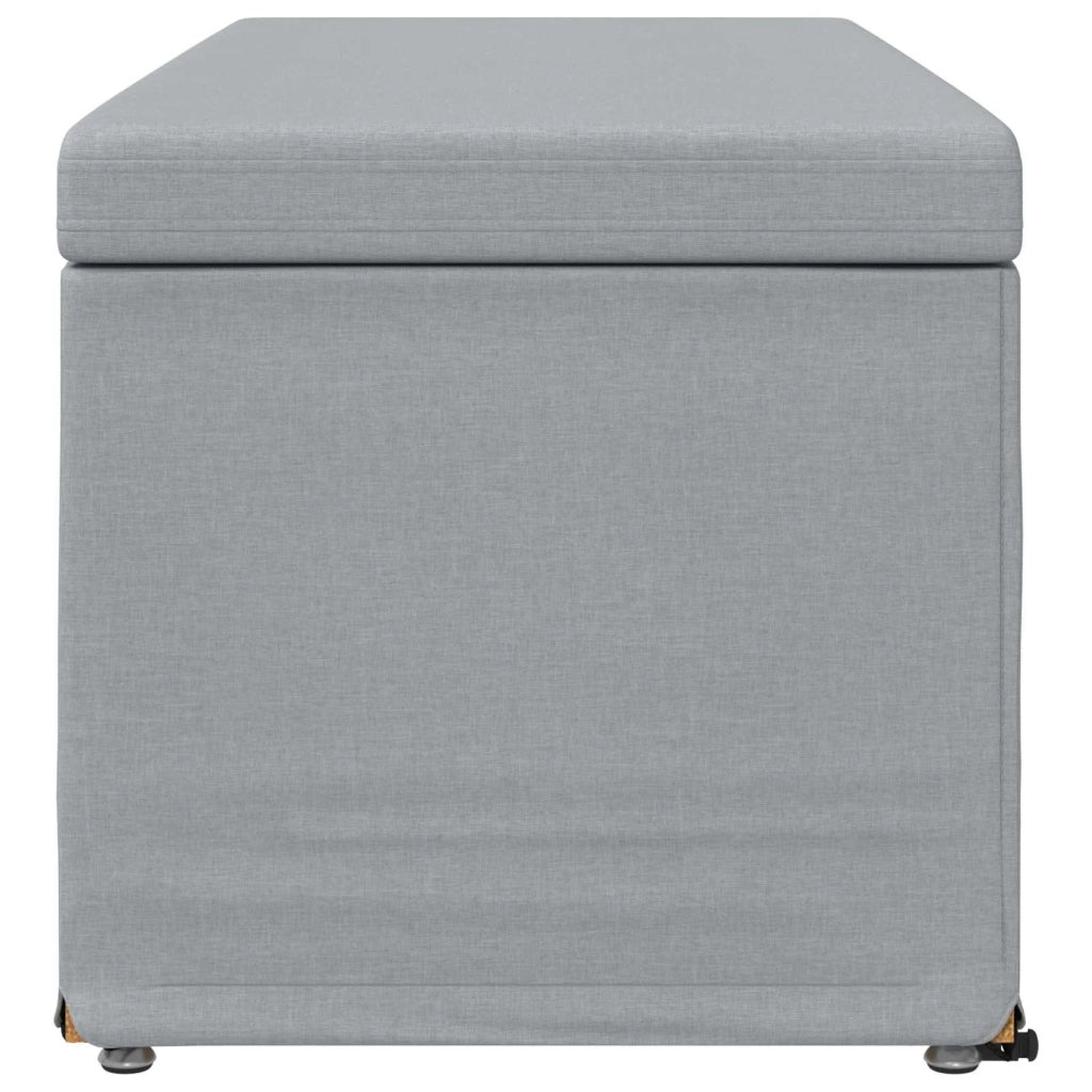 Pouf Grigio chiaro Tessuto e Legno Ingegnerizzato
