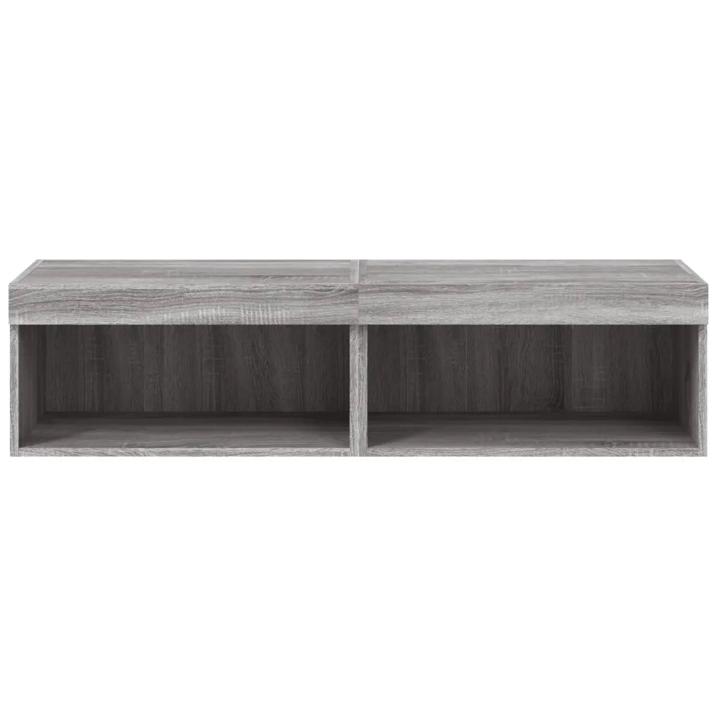 vidaXL Mobili Porta TV con Luci LED 2pz Grigio Sonoma 60x30x30 cm