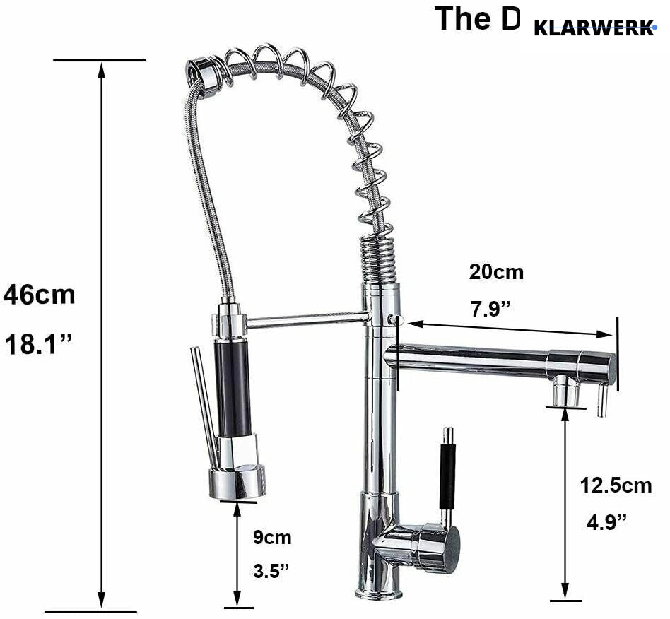 Bjorn | Rubinetto cucina Gastronomy chrome argent Due docce | Rubinetto cucina professionale acciaio inossidabile | Ristorante doppio lavello
