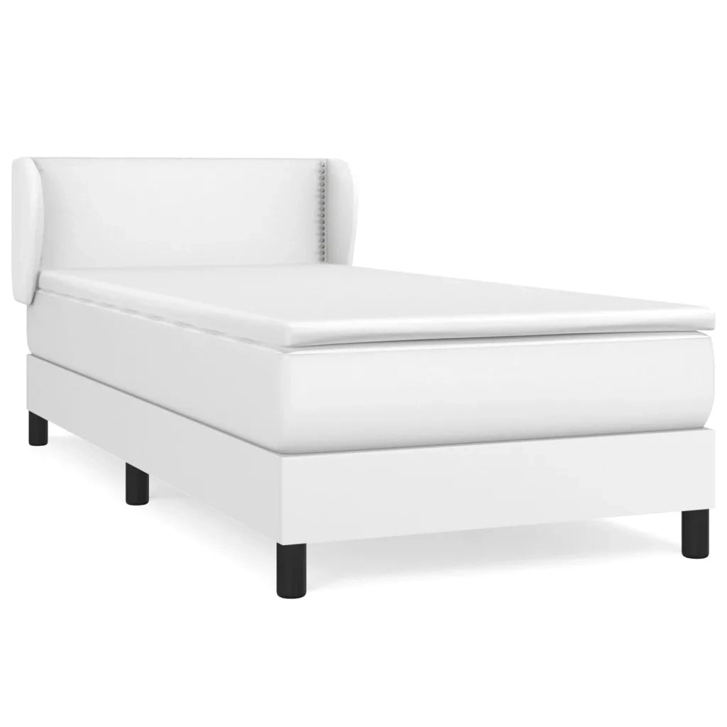 Giroletto a Molle con Materasso Bianco 100x200 cm in Similpelle