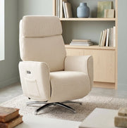Poltrona Relax Elettrica Girevole 360° con USB, Crema