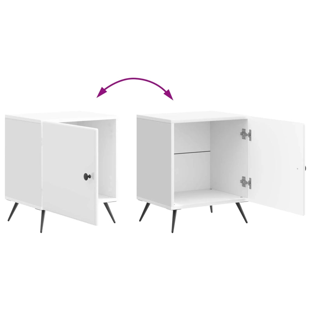 Armadio da Notte 2 pcs Bianco Lucido 43 x 34,5 x 50 cm 895494