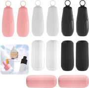 Hoeze siliconiche in poliuretano per contenitori di viaggio 12 pezzi - bianco - rosa - nero - protezione per bottiglia.