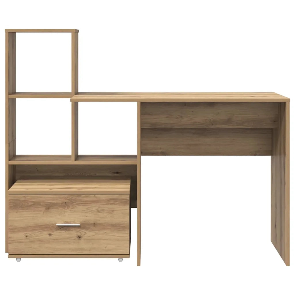 Scrivania | Tavolo da Ufficio con cassetto Rovere artigianale 131,5 x 50 x 106,5 cm
