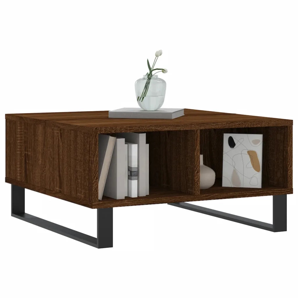Tavolino da Salotto Rovere Marrone 60x60x30cm Legno Multistratocod mxl 128731