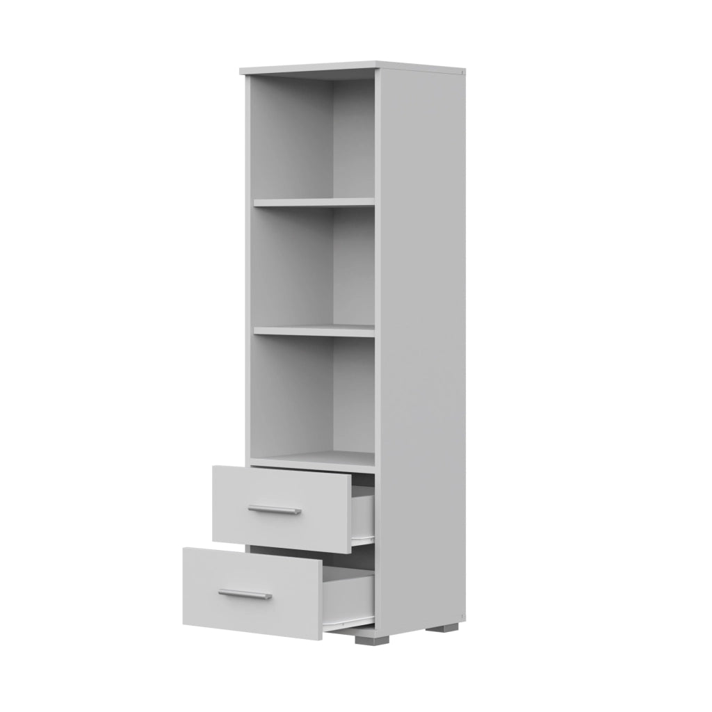 Libreria FAUSKE - 2 Cassetti - Bianco - Larghezza 40 cm, Altezza 130 cm, Profondit? 34 cm