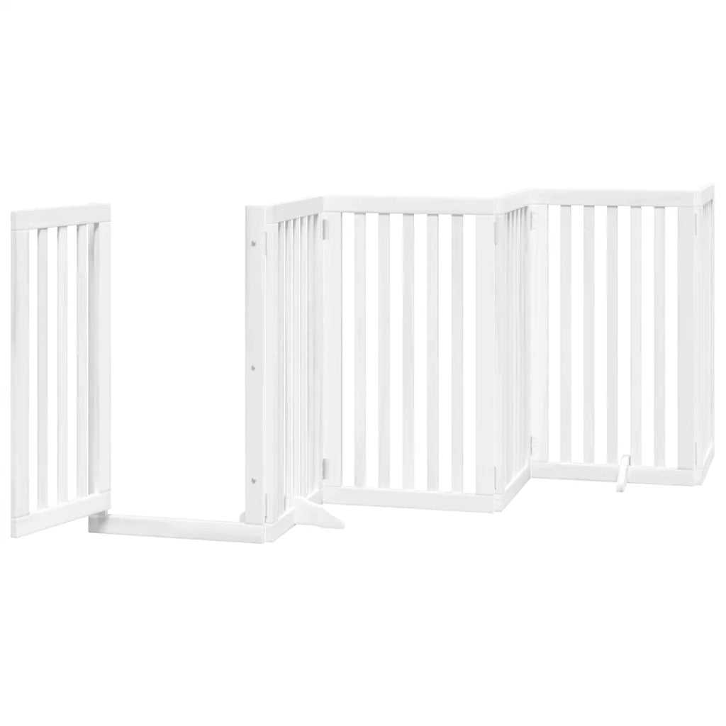 Cancello Cani Porta Pieghevole Bianco 12 Pannelli 600 cm Pioppo 3155651