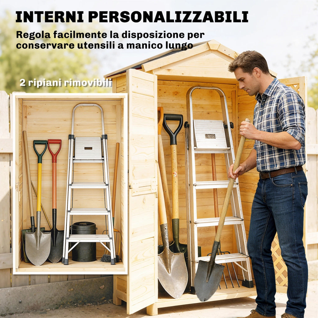Armadio Giardino con Porta Ventilata e Kit Antiribaltamento ¨C zephmum ¨C 120x60x200