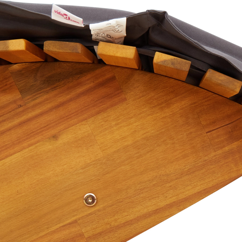 Lettini a dondolo con cuscini 2 pcs in legno massello di acacia