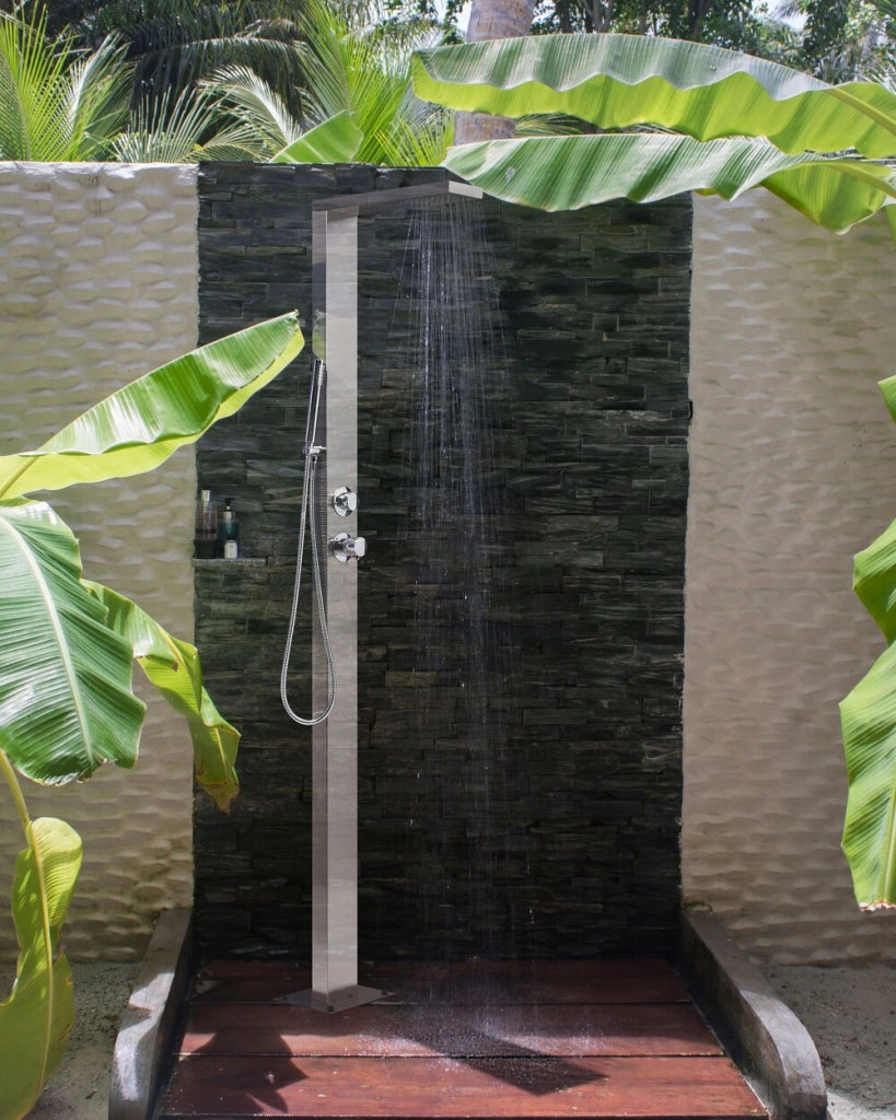 Doccia da esterno moderna in PVC argento giardino esterno glamour moderna