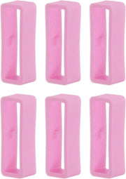 Set di 6 cinturini orari in silicone rosa con chiusura a strisce, 24 mm, con custodia oraria