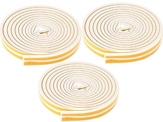 Telaio di protezione EPDM idrorepellente autoadesivo - 3 pezzi - 5m - finestra porta - bianco - 9x6mm