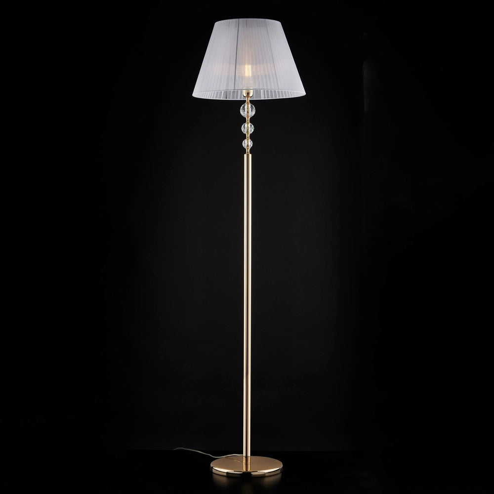 Piantana Classica Ruben Metallo Oro E Cristallo 1 Luce E27